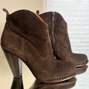 FRYE AND CO. Brown Suede Ankle Booties - Western Heel